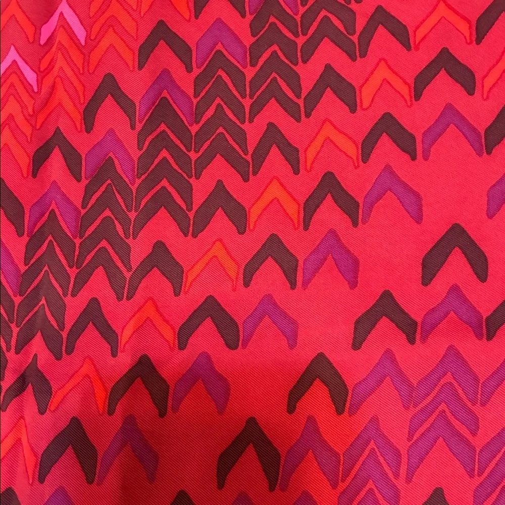 Vintage Christian Dior Silk Vibrant Red and Pink Patterned Scarf